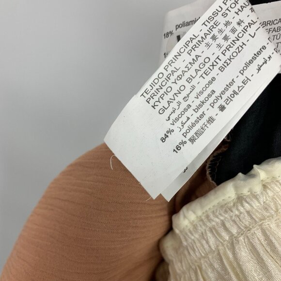 Zara Jogger Pants Pink Satin Metallic Drawstring Pull On Pockets - Picture 11 of 11